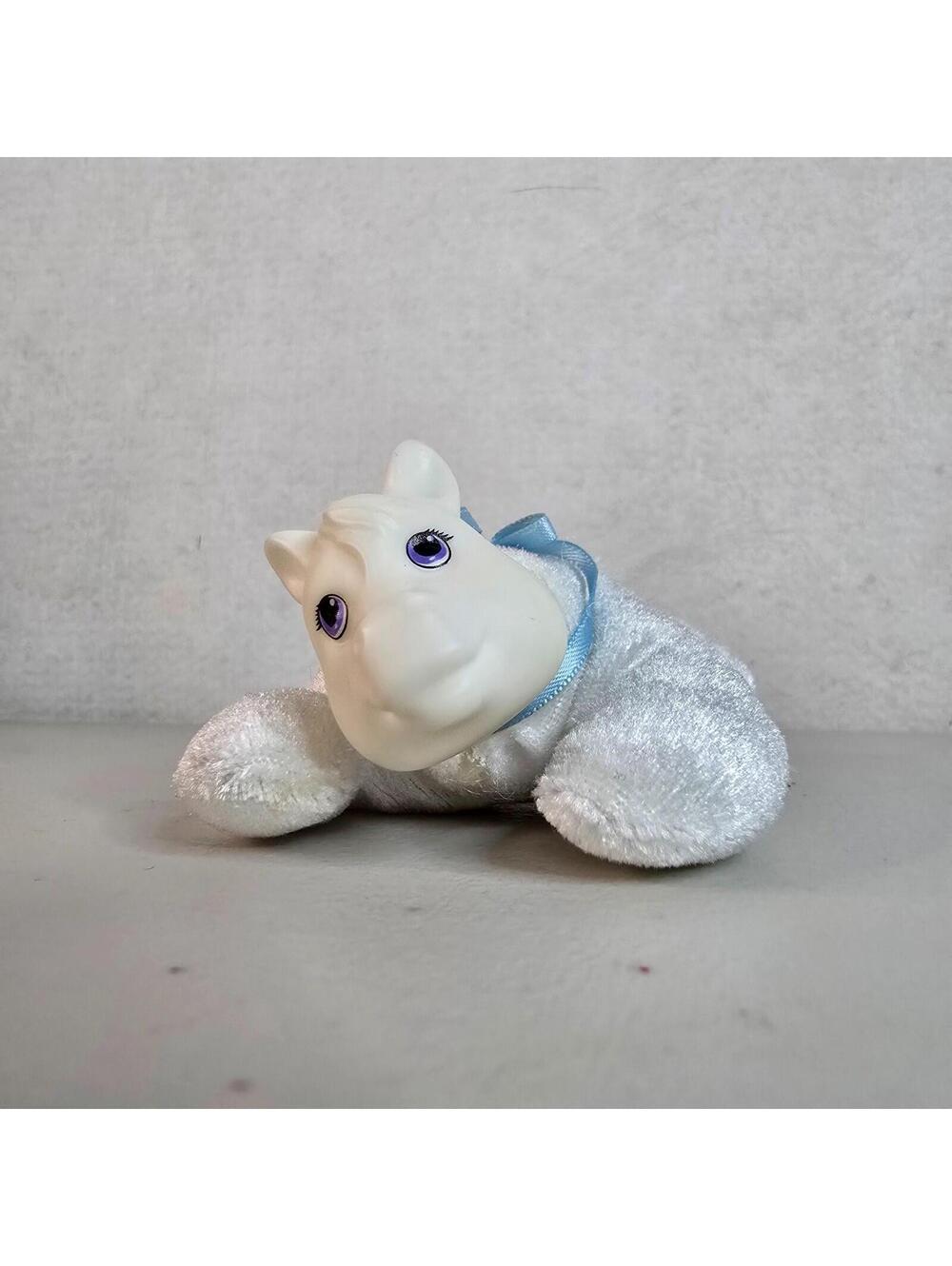 Vintage 90s Pony Surprise Baby Horse White Blue Stuffed Animal Replacement